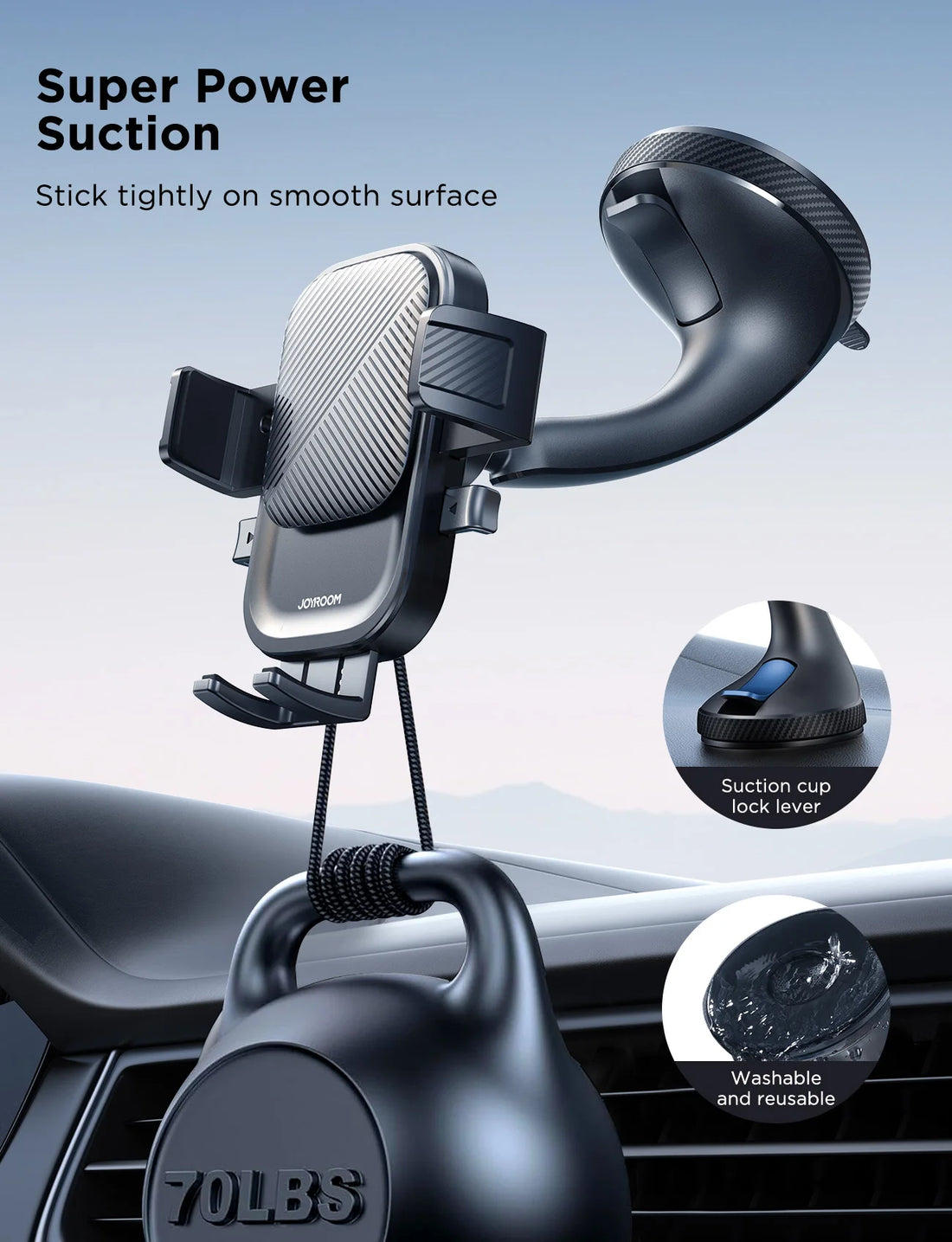 Joyroom Car Phone Holder – Air Vent Mount with 360° Rotation for iPhone, Samsung, Xiaomi, Huawei