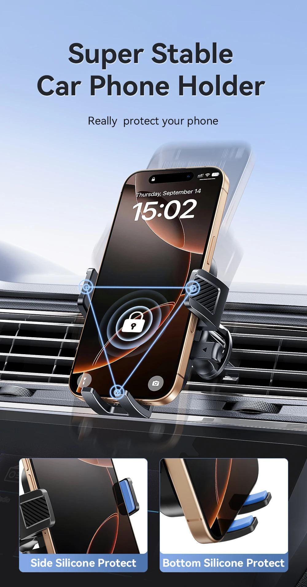 Joyroom Car Phone Holder – Air Vent Mount with 360° Rotation for iPhone, Samsung, Xiaomi, Huawei