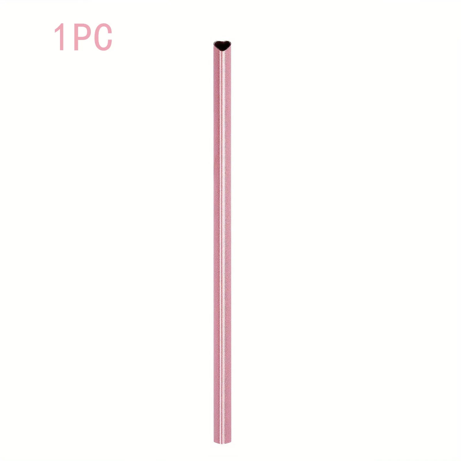 Heart-Shaped Pink Metal Straw Set – 304 Stainless Steel with Cleaning Brush