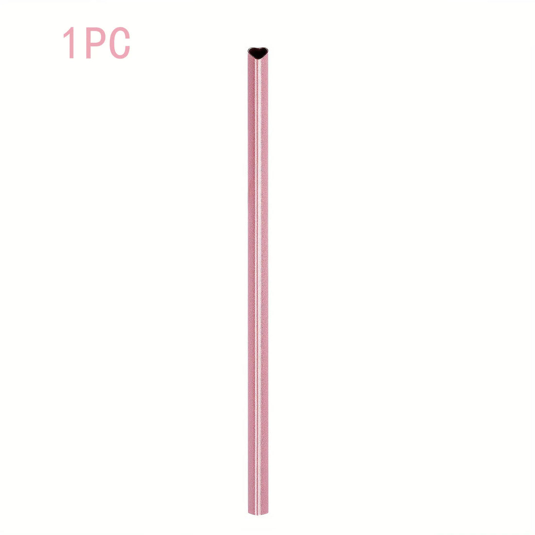 Heart-Shaped Pink Metal Straw Set – 304 Stainless Steel with Cleaning Brush