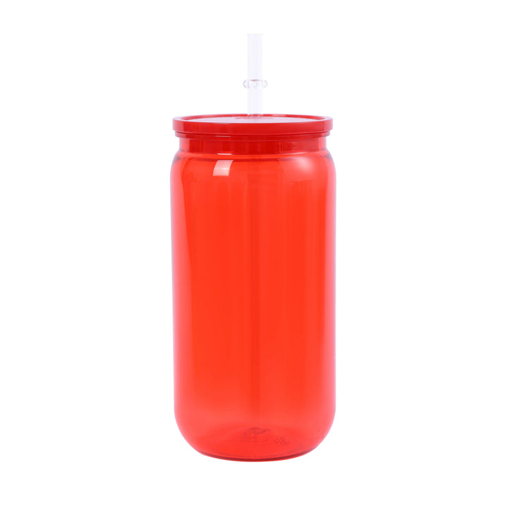 16oz Transparent Plastic Cup with Colorful Lid & Straw – Durable Drink Tumbler for Milk, Juice, Coffee