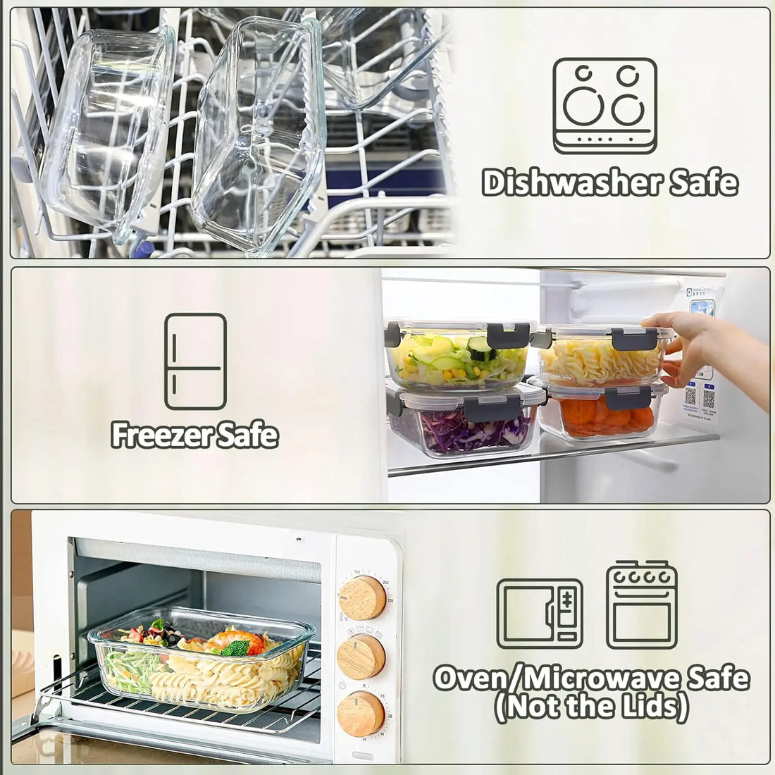 [10-Pack] Glass Meal Prep Containers with Lids – MCIRCO Food Storage Containers with Snap Locking Lids, Airtight Lunch Containers