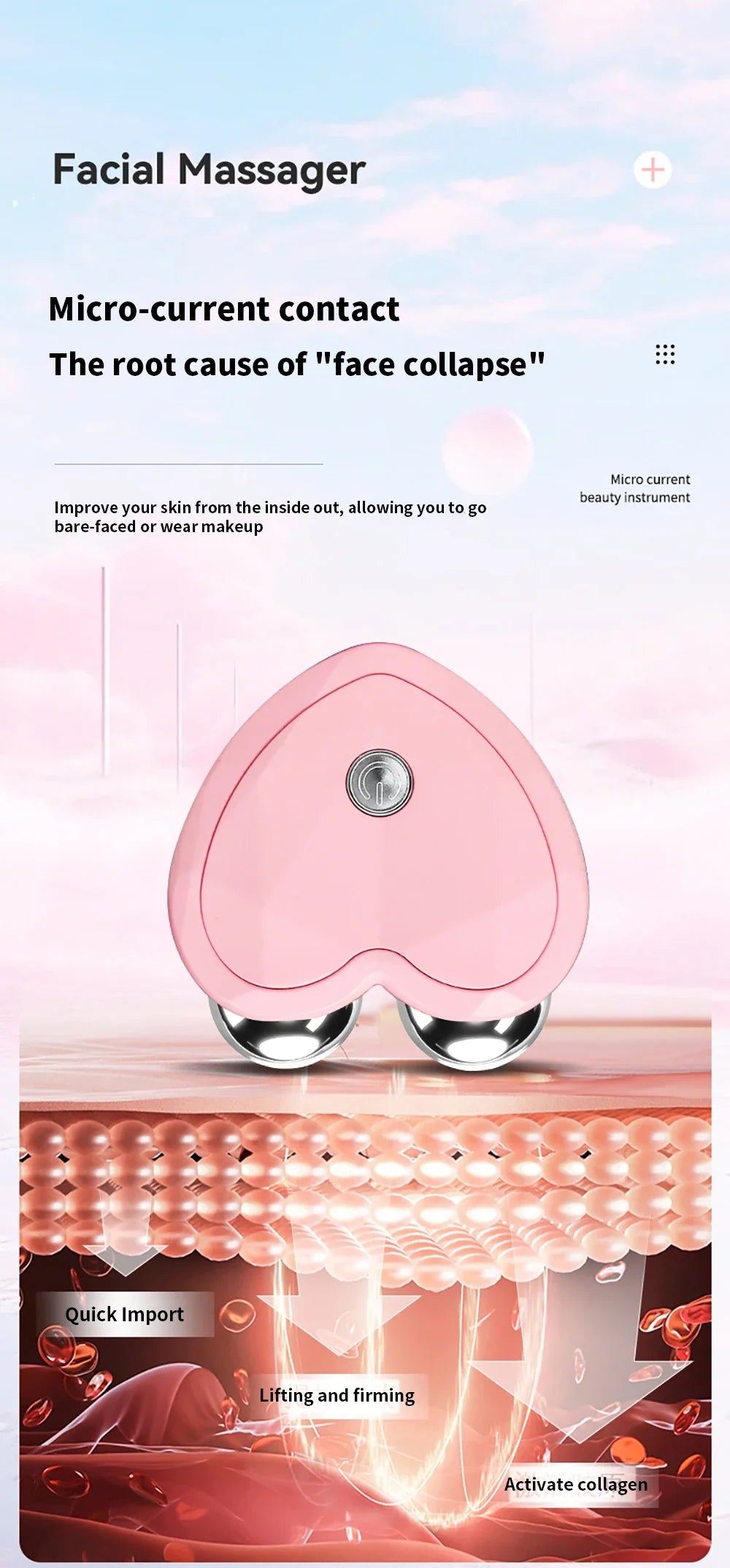 Mini Microcurrent Face Lifting Device – EMS Firming & Contouring Tool