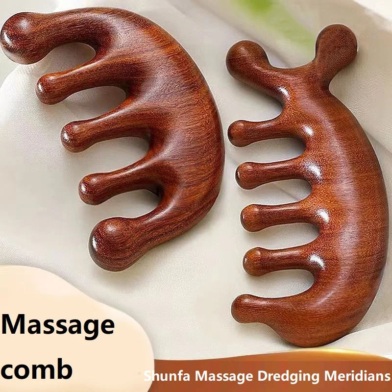 Wooden Massage Comb – Scalp & Head Oil Massager, Hair Comb Tool (AMS01)