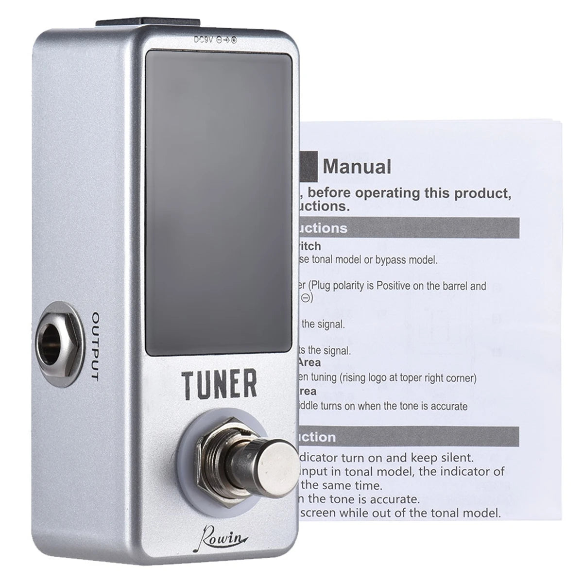 Rowin LT-910 Guitar Tuner Pedal – High Precision Chromatic Tuner for Electric Guitars