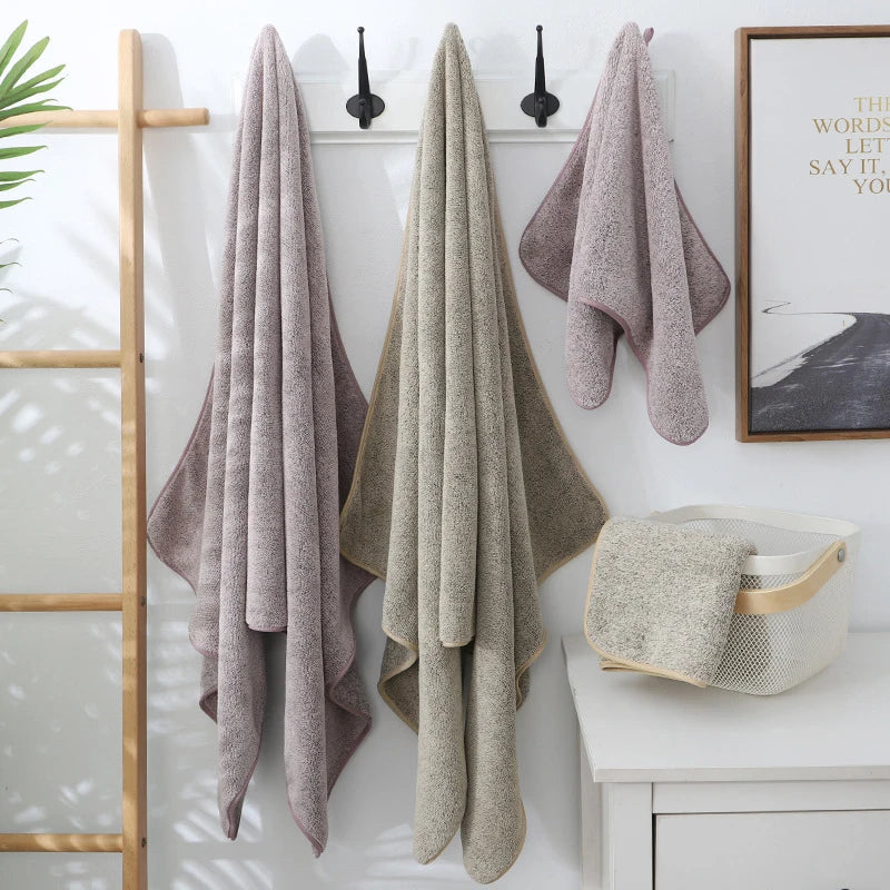 Bamboo Charcoal Coral Velvet Bath Towel – Super Absorbent