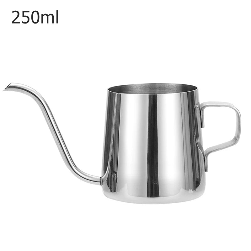 Long Narrow Spout Coffee Pot – 8.5oz/12oz Small Fine Stainless Steel Pour Over Drip Coffee Pot, Gooseneck Tea Kettle (Black)