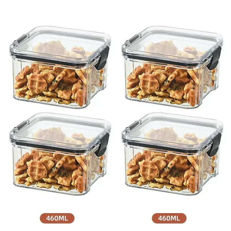 460-1800ML Set Kitchen Stackable Sealed Jars – Plastic Food Storage Box, Multigrain Tank Bottle, Dried Fruit & Tea Storage Containers