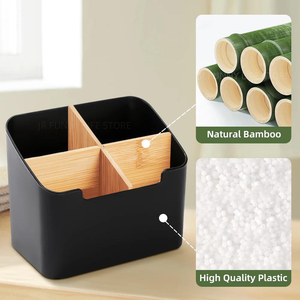 Bamboo Electric Toothbrush & Toothpaste Organizer