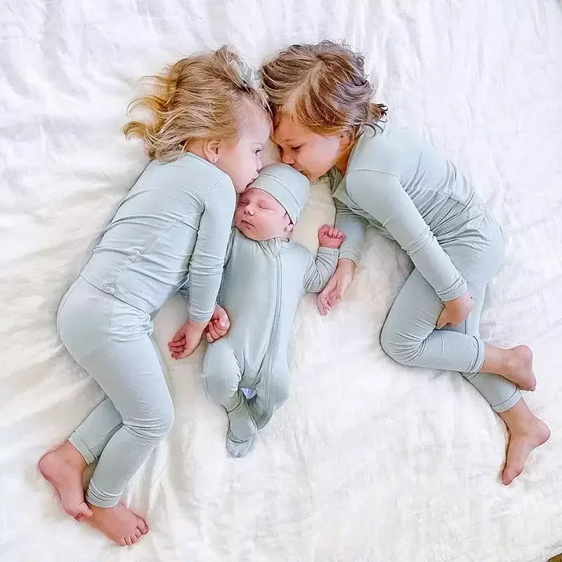 2023 Bamboo Fiber Kids Pajamas - Long Sleeve & Pants