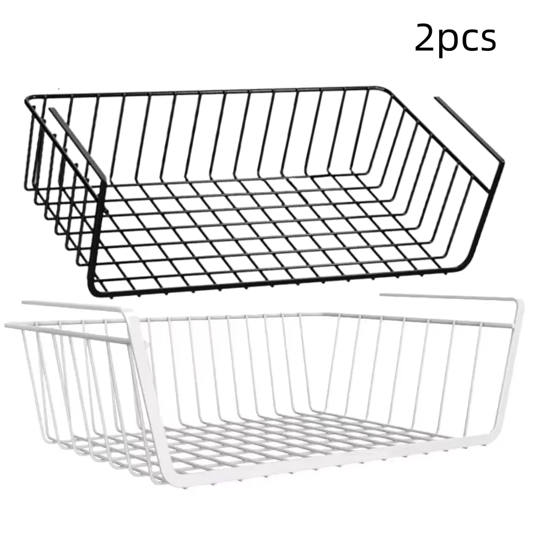 Iron Hanging Storage Basket – Under Cabinet or Wall Mount