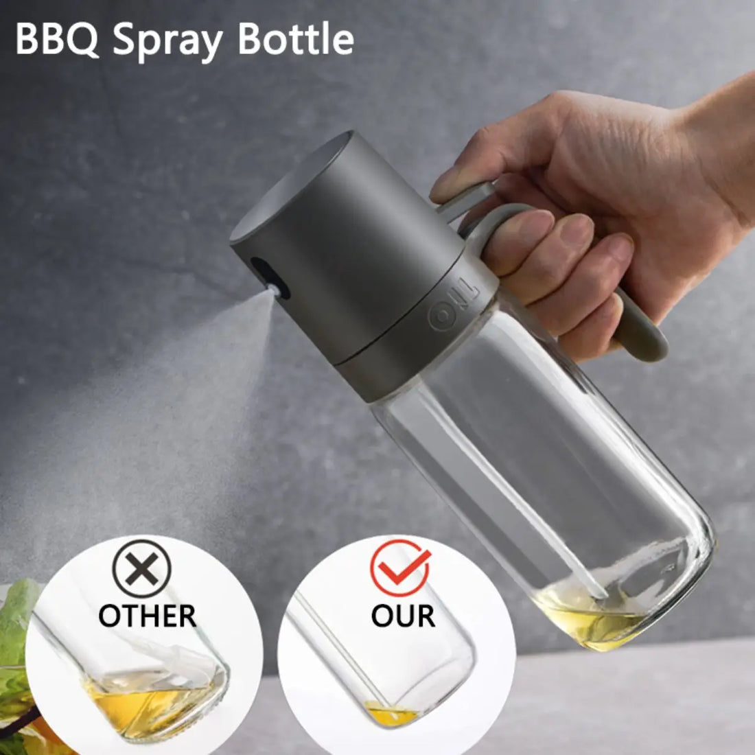 250ml Oil Spray Bottle – Borosilicate Glass Olive Oil Mister for Cooking, Air Fryer, and Salad