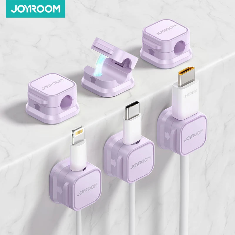 Joyroom Magnetic Cable Clips – 3/6 Pcs Adhesive Cord Organizer for Desk & Home Office