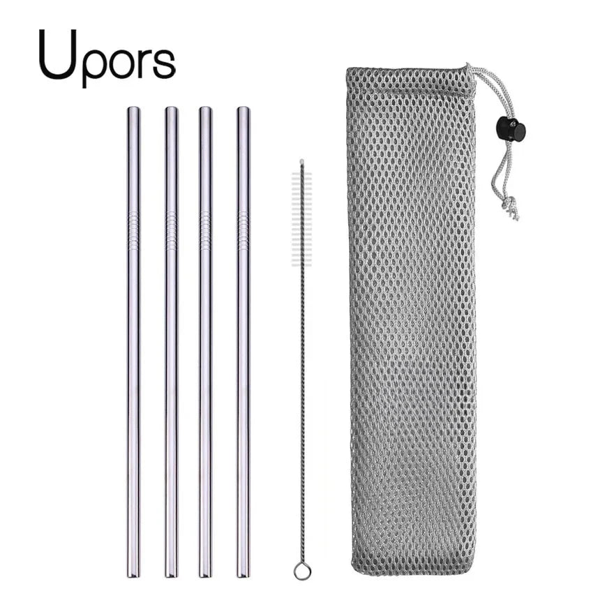 UPORS Reusable 304 Stainless Steel Straw Set