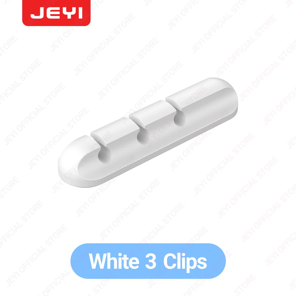 JEYI Adhesive Cable Clips – Cord Organizer for Desk, USB, Power & Charging Cables
