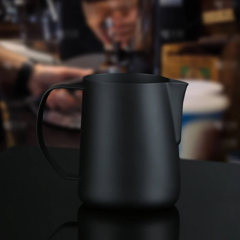 350/600ML Milk Jug Pull Flower Cup – Coffee, Cappuccino Milk Steaming Frothing Pitcher, Stainless Steel Non-Stick Milk Pot