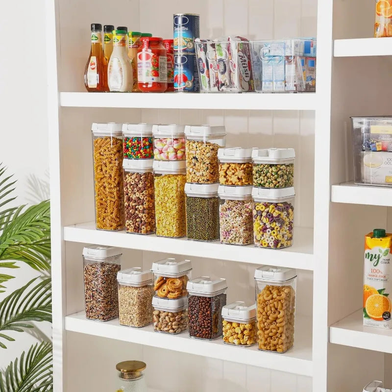 21 PCS Airtight Food Storage Containers Set – BPA-Free Plastic Kitchen Pantry Organizer with Easy Lock Lids for Pasta, Spaghetti, and More