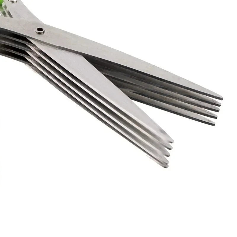 Multi-Functional Stainless Steel 3/5-Layer Kitchen Scissors – Pepper, Scallion, Laver Cutting & Chopping Cooking Tool