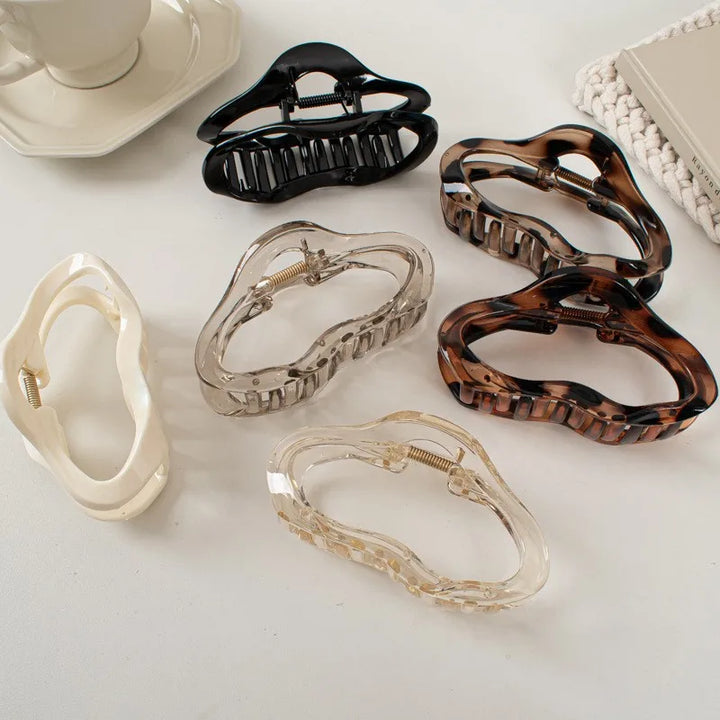 Irregular Hollow Hair Claw Clip – Tortoiseshell Large Hair Accessory