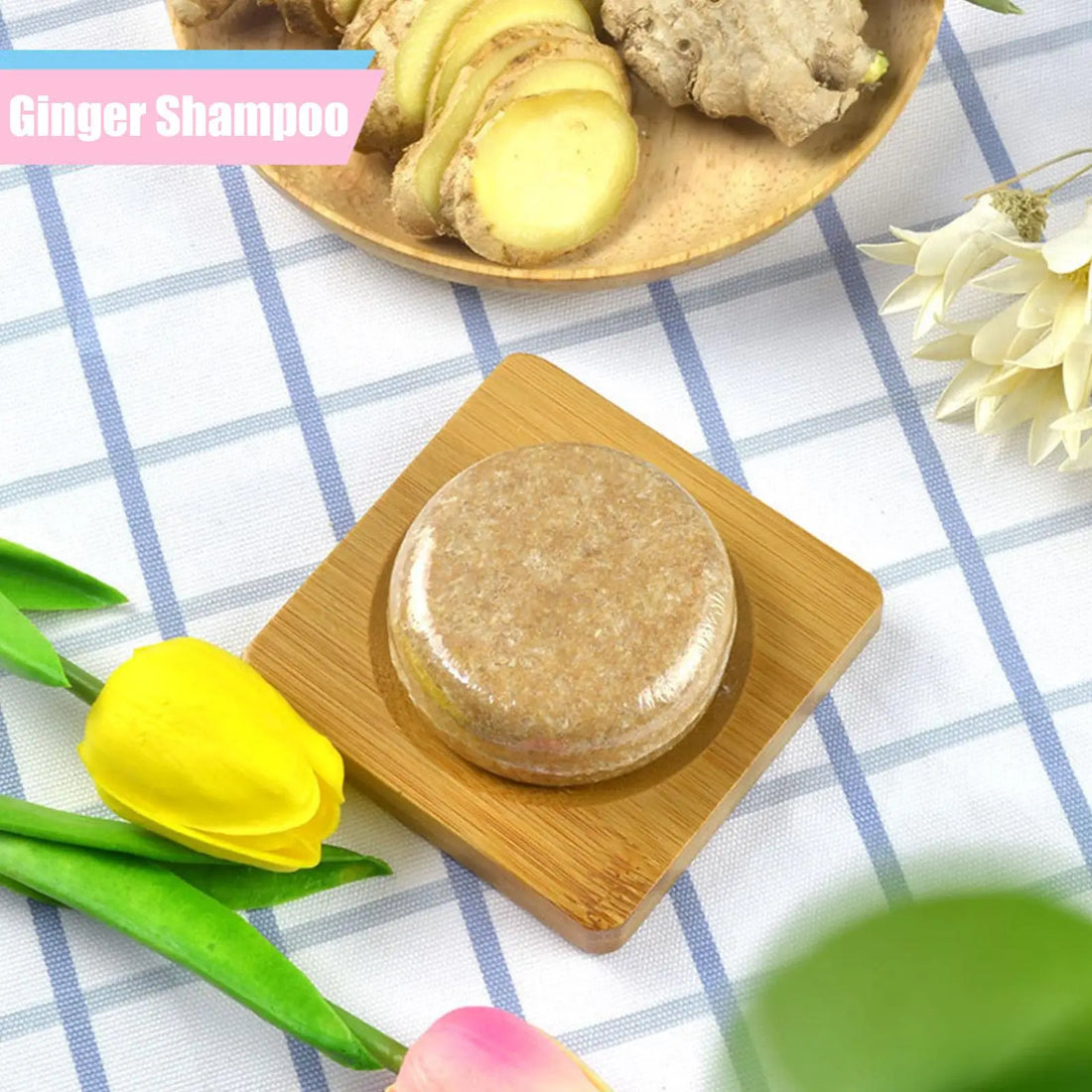 Ginger & Polygonum Shampoo Bar – Cold-Processed, Plant-Based Hair Care
