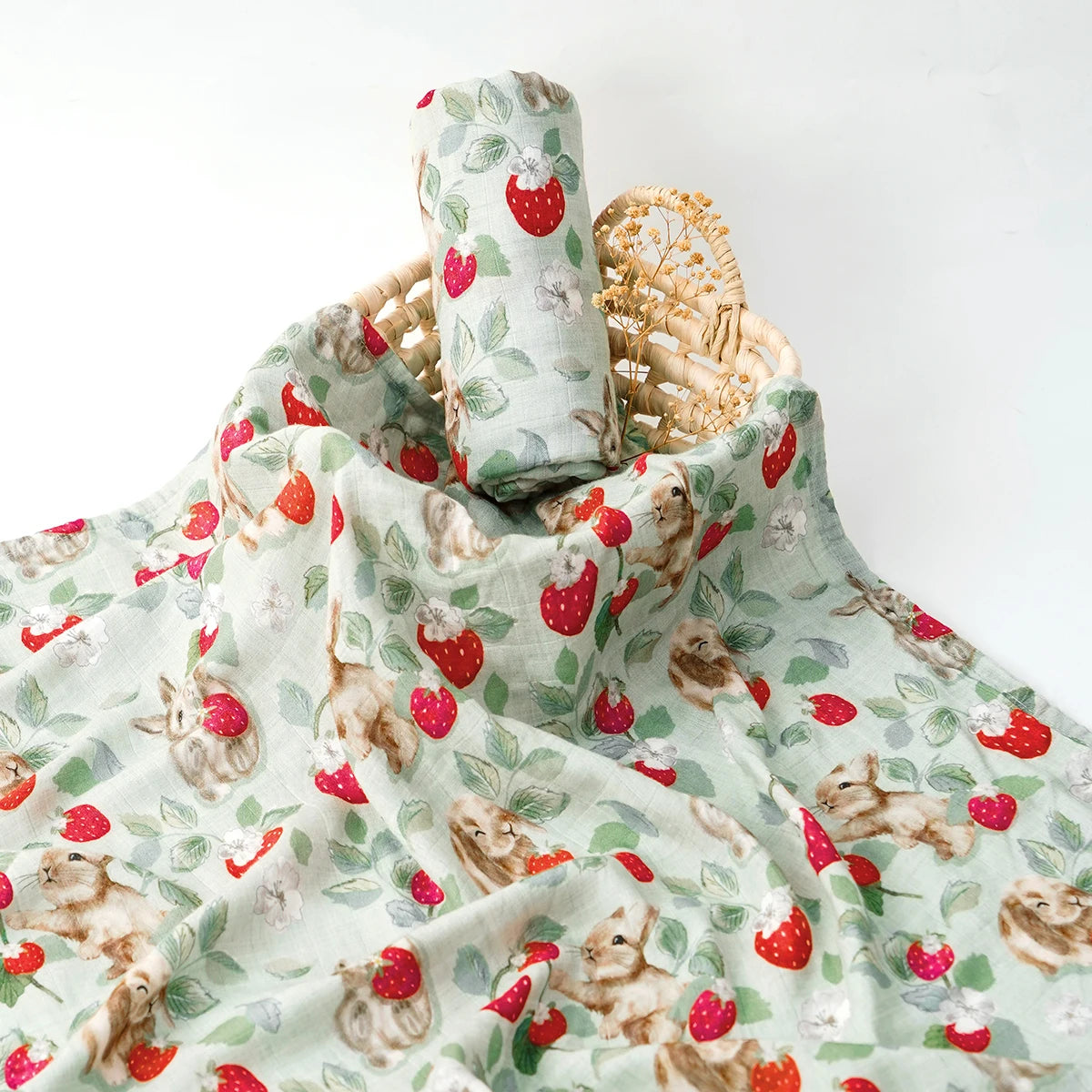 Elinfant Bamboo Cotton Muslin Swaddle Blanket – 120x110cm Baby Wrap Towel