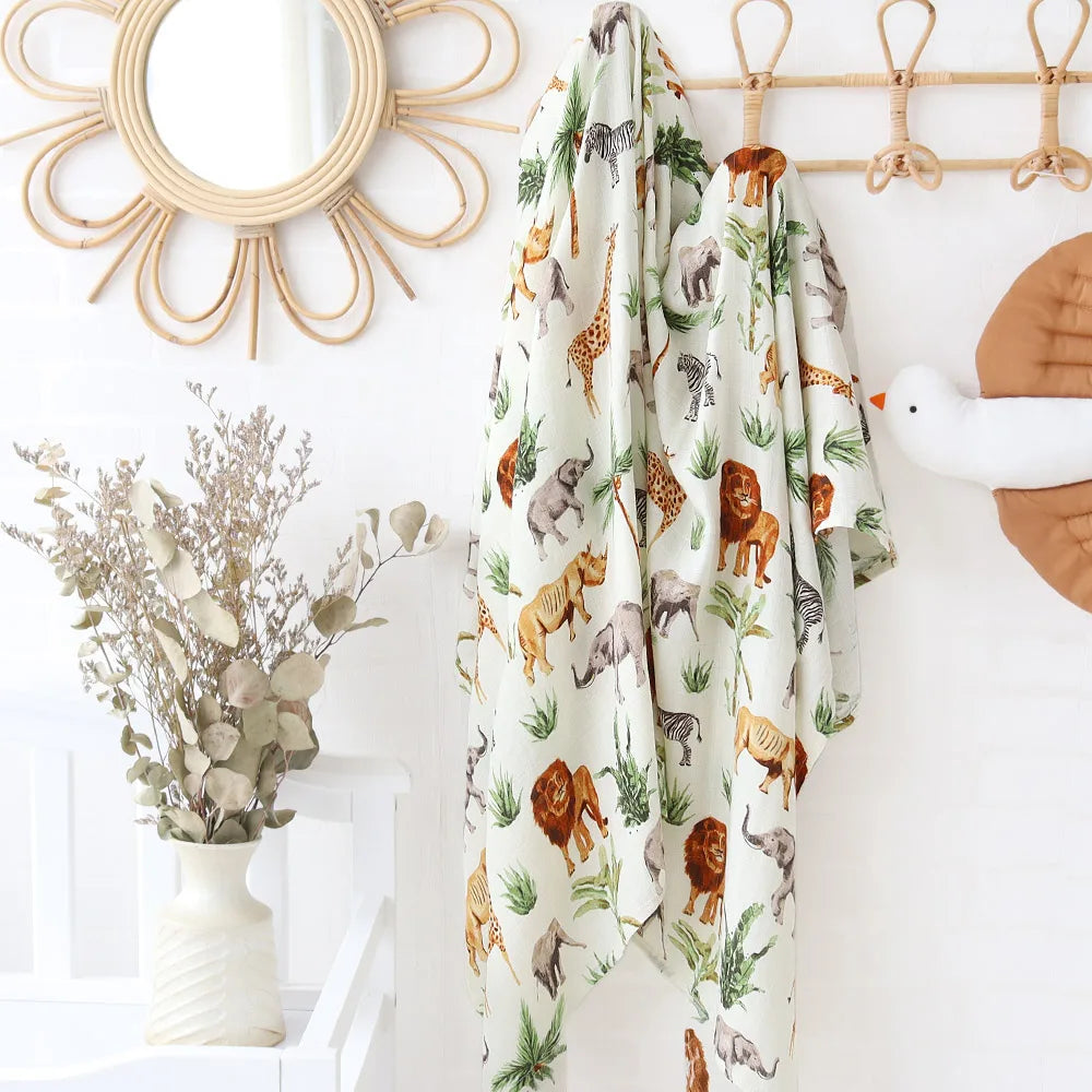 Bamboo Muslin Baby Swaddle Blanket – 120x120cm