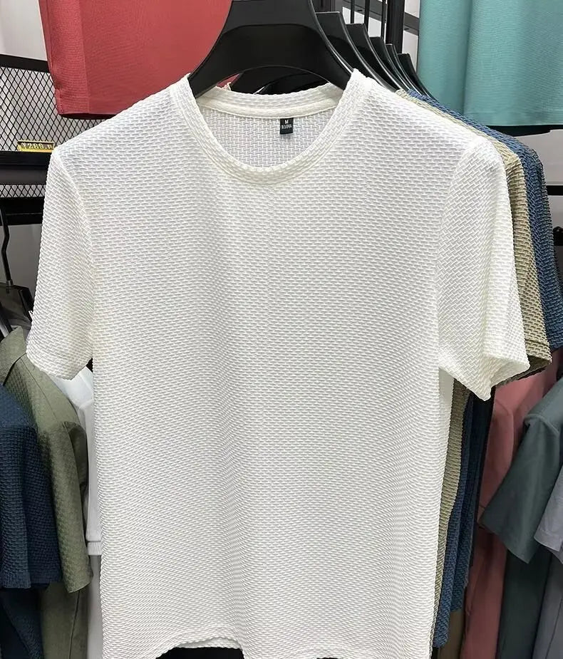 MINISO Men's Bamboo Mesh Ice Silk Short-Sleeve T-Shirt