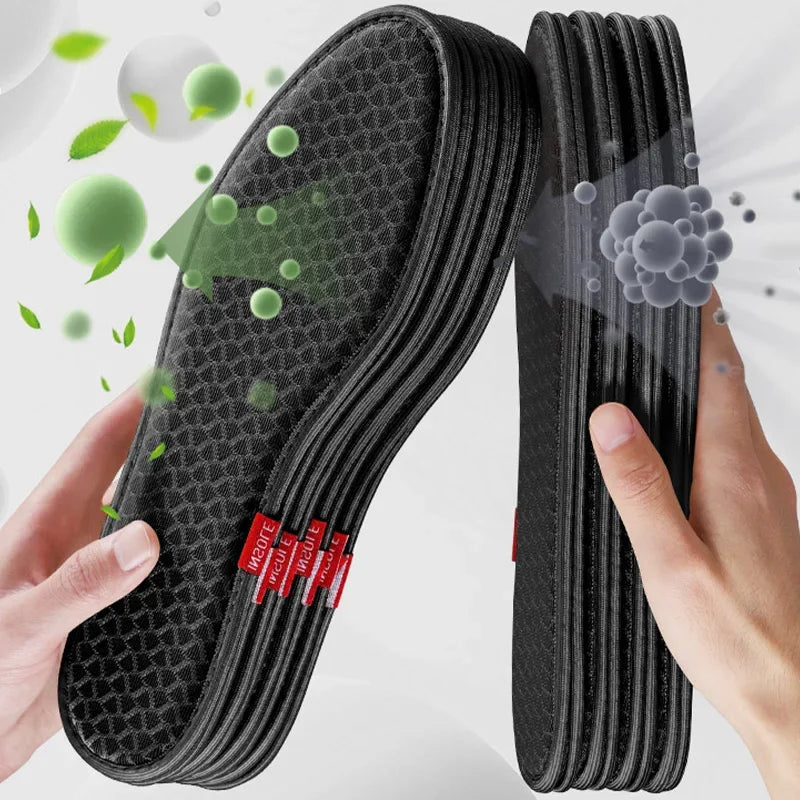 2–6pcs Bamboo Deodorant Insoles – Breathable, Sweat-Absorbing Shoe Inserts for Men & Women