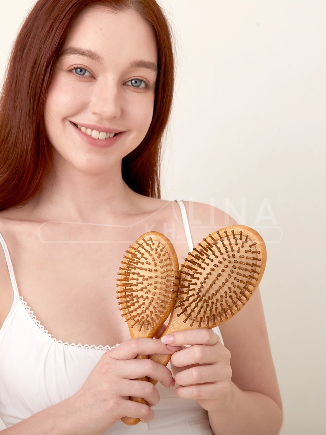 Bamboo Hair Brush - Natural Wooden Anti-Static Comb & Scalp Massager, Air Cushion Design for Detangling (Women/Men)