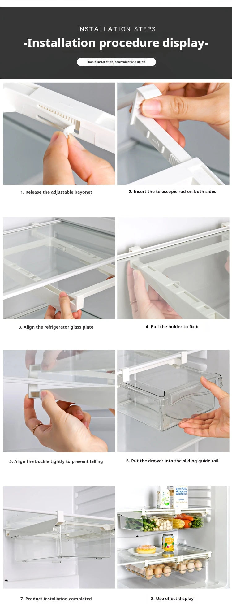 Drawer-Style Refrigerator Egg Storage Box