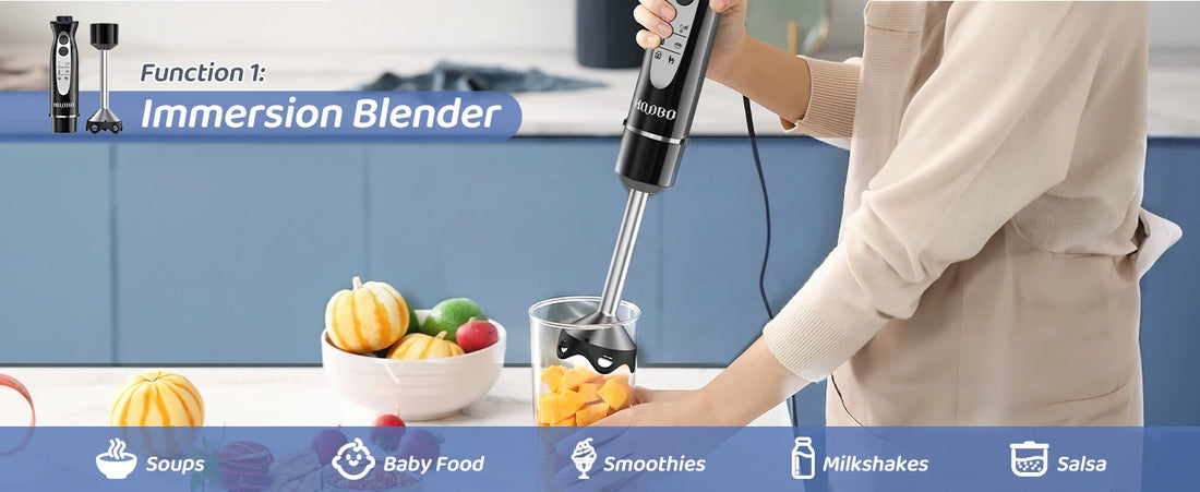 1000 Watt Powerful Handheld Immersion Blender – Vegetable, Meat, and Egg Beater for Smoothies, Sauces, Baby Food & Soups
