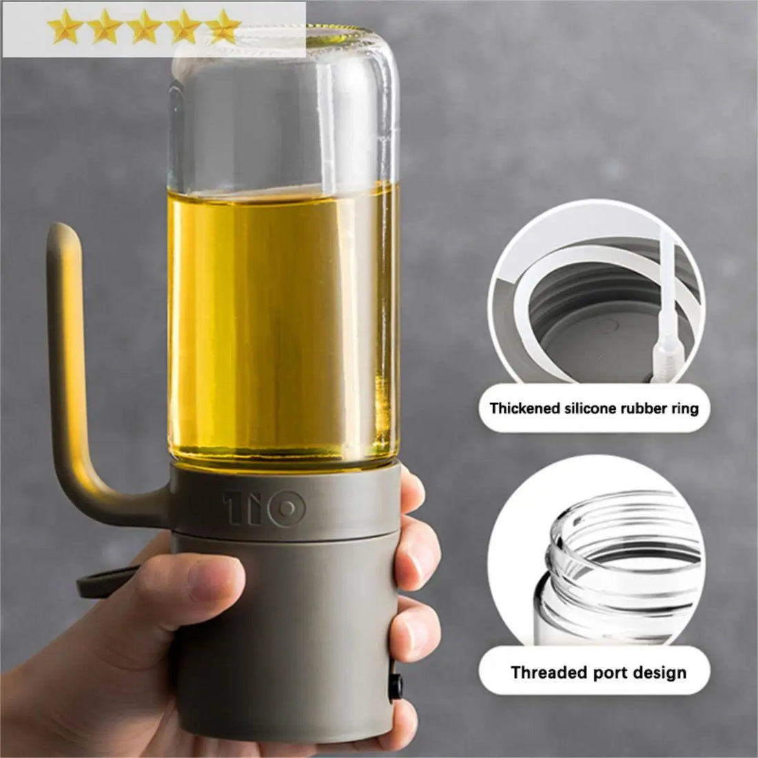 250ml Oil Spray Bottle – Borosilicate Glass Olive Oil Mister for Cooking, Air Fryer, and Salad