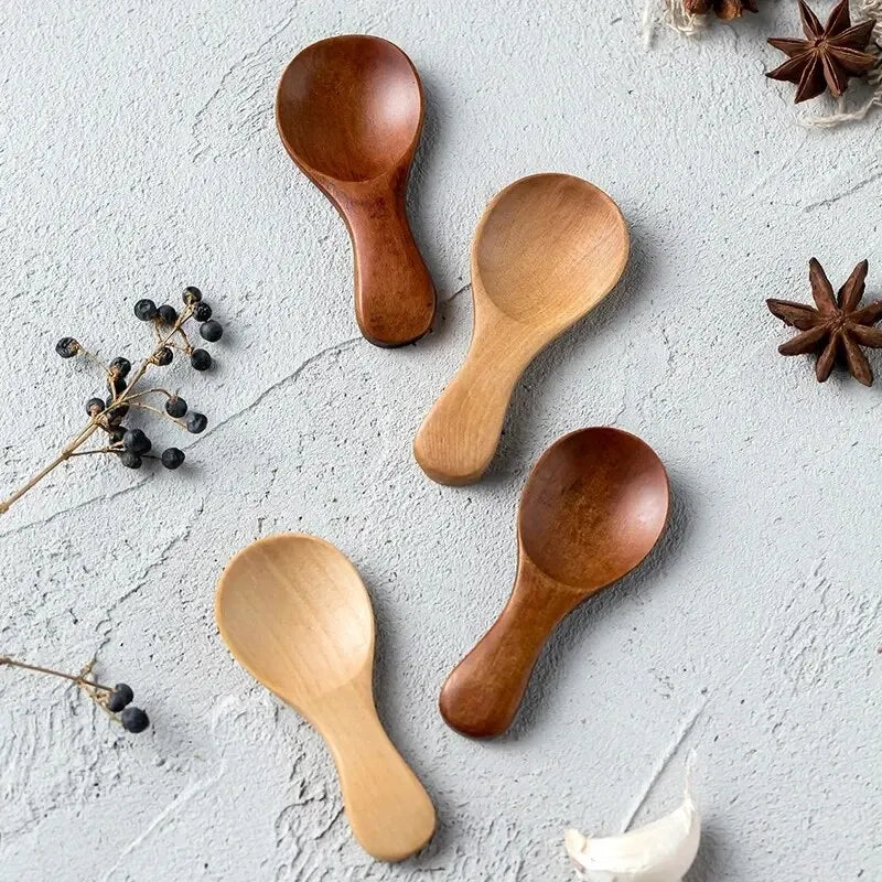 4Pcs Mini Wooden Spoons – Small Kitchen Spice & Condiment Spoons