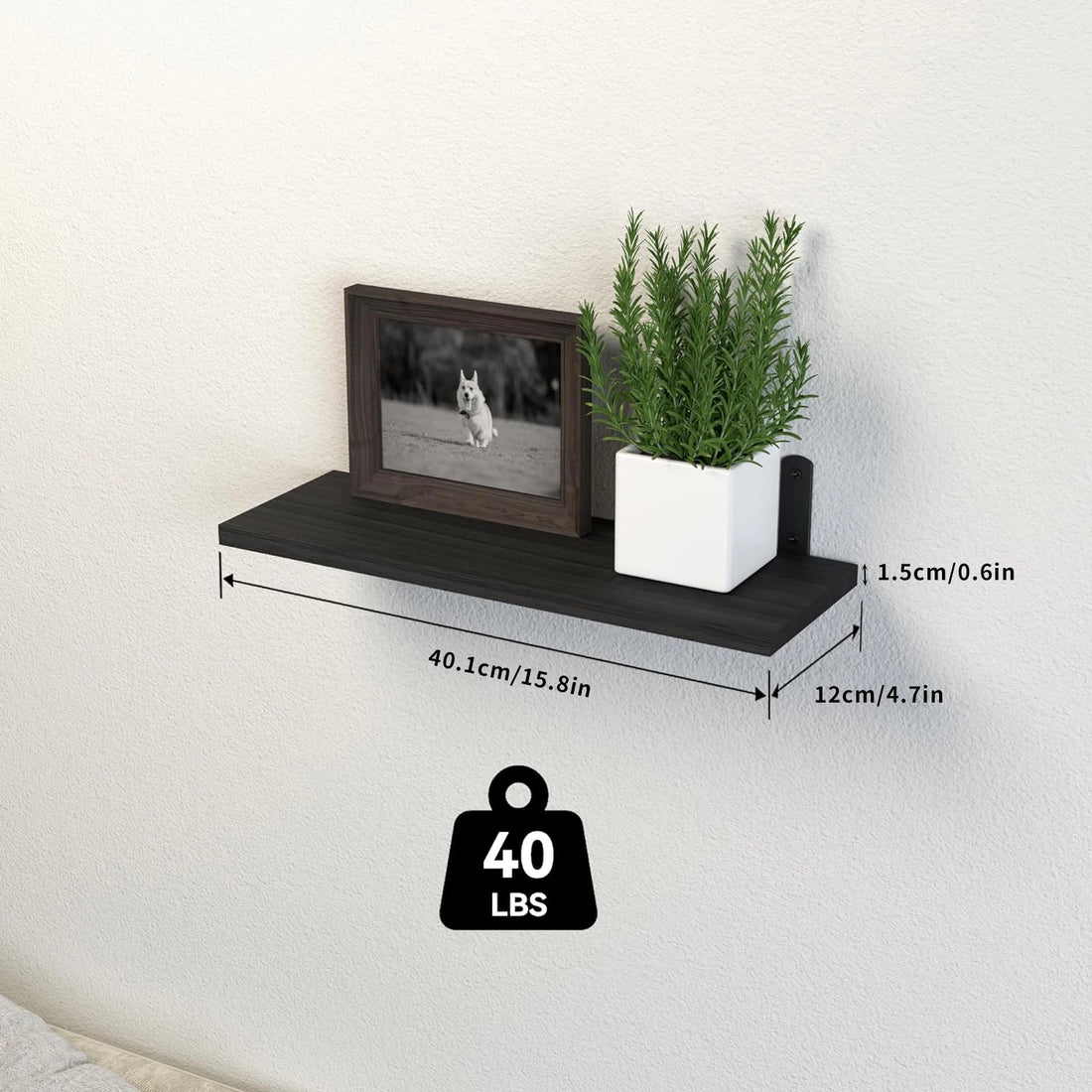 2-Piece Wooden Floating Wall Shelves – Decorative Storage for Bathroom, Bedroom & Living Room