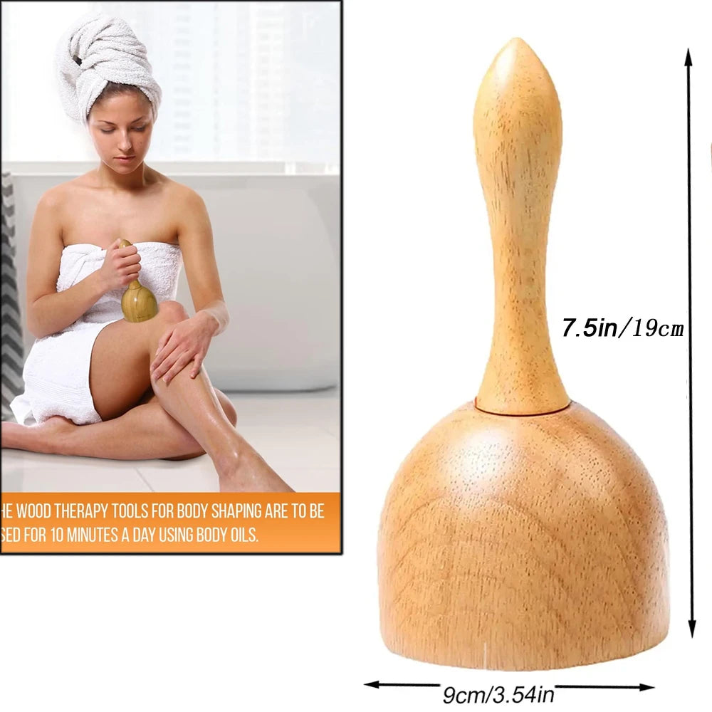 Wood Therapy Massager – Anti-Cellulite Gua Sha Tool, Deep Tissue Relaxation & Body/Face Lifting Roller, Maderoterapia Massage Tool