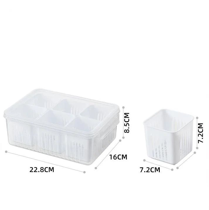 Refrigerator Food Drain Fresh-Keeping Box – Ginger, Garlic, Onion, Pepper Storage Box, Fruit & Vegetable Drain Basket