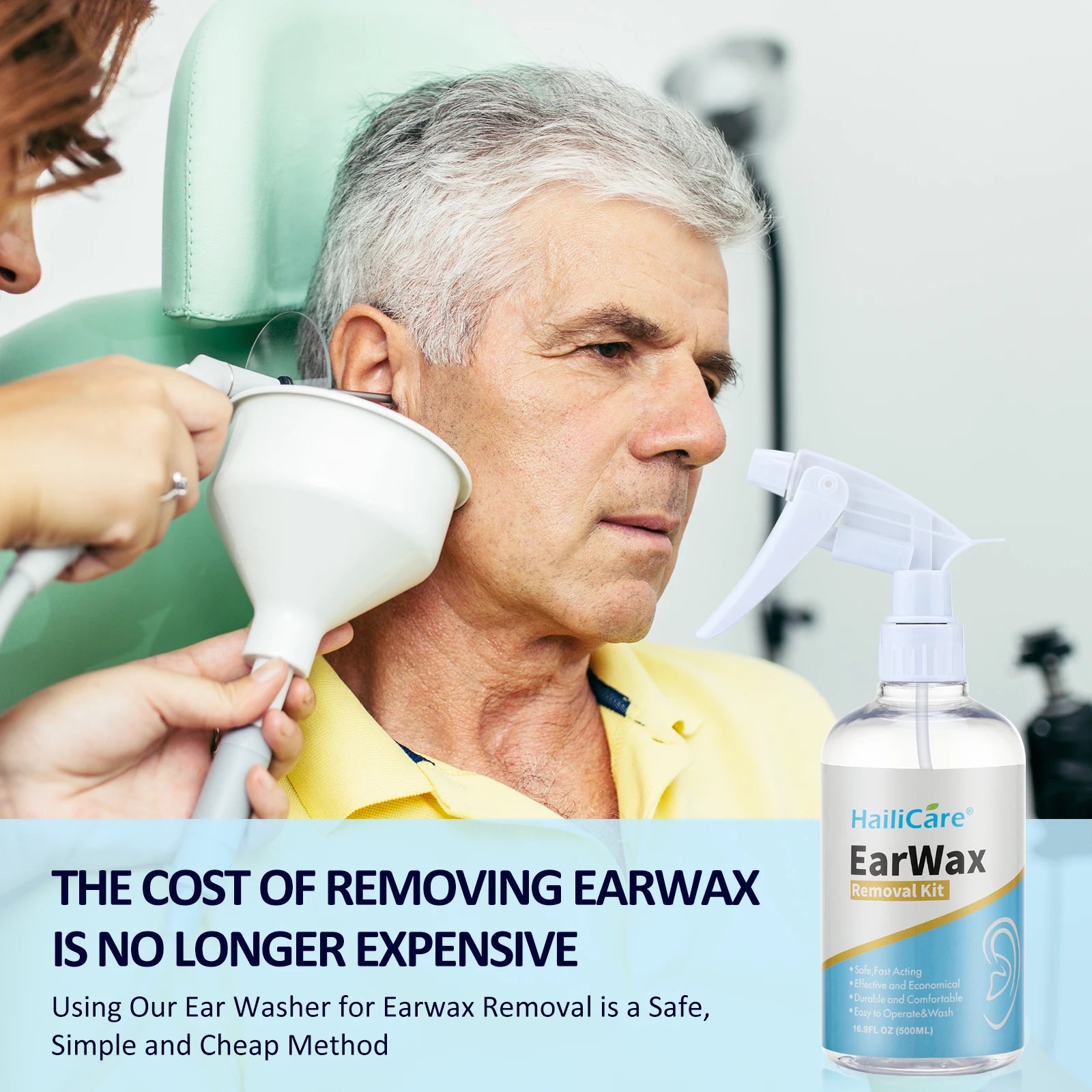500ml Ear Cleaner Kit – Ear Wax Removal Irrigation Bottle Set