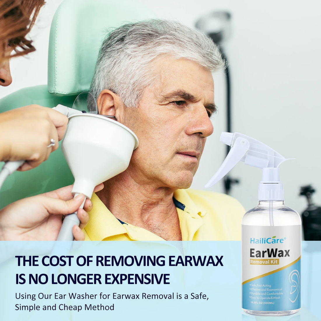 500ml Ear Cleaner Kit – Ear Wax Removal Irrigation Bottle Set