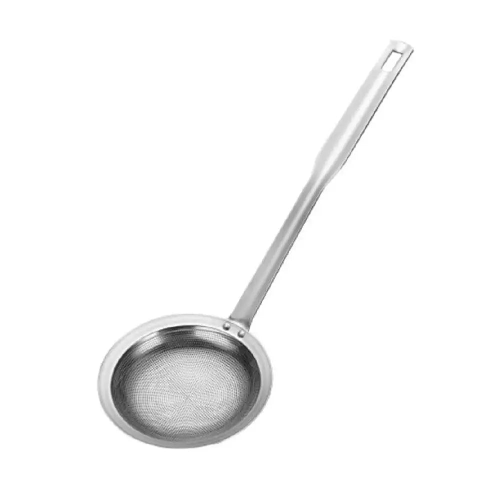 Steel Fat Skimmer Spoon – Fine Mesh Strainer with Handle for Skimming Oil, Grease, and Foam