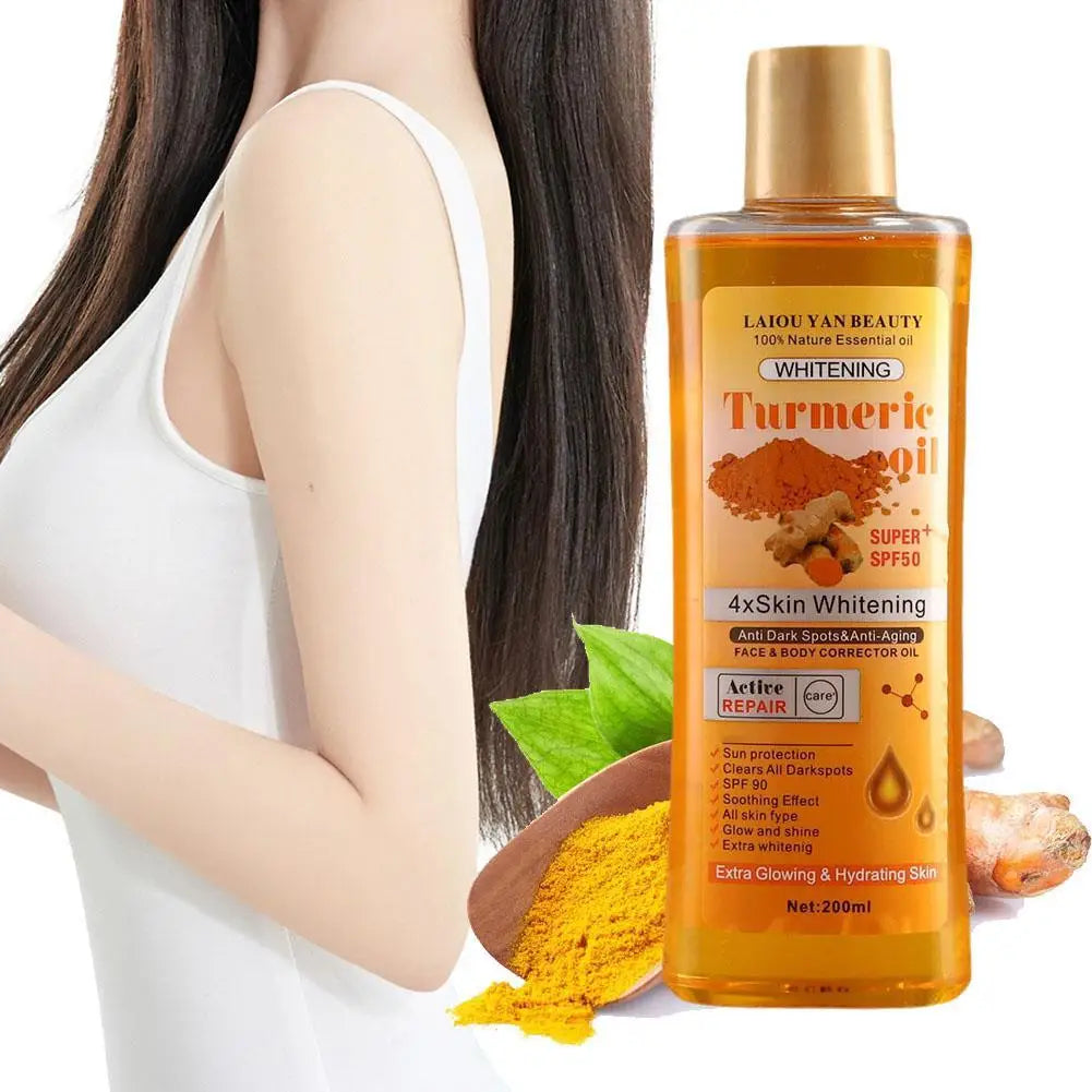 200ml Turmeric & Ginger Essential Oil – Deep Hydration Face & Body Moisturizer