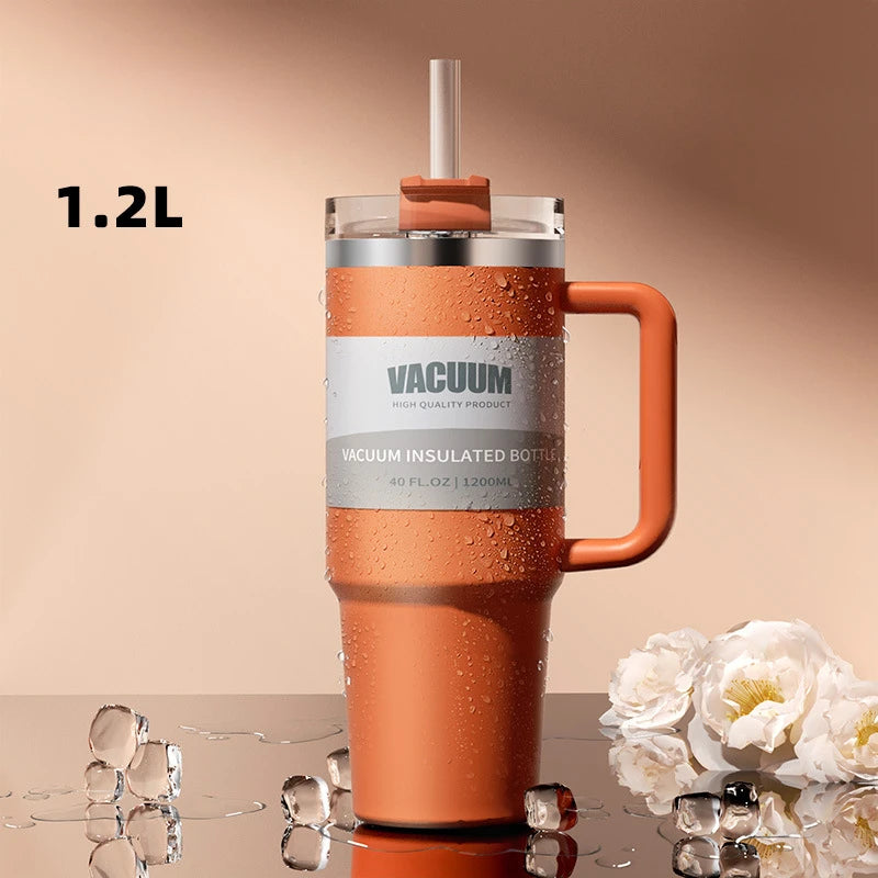 Stainless Steel Car Tumbler with Straw – 304 Insulated