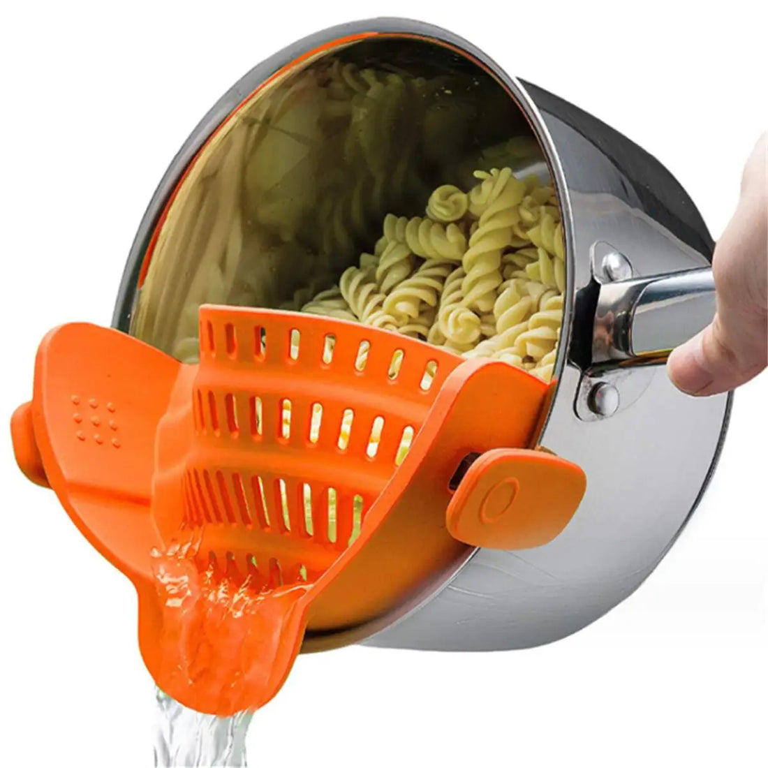 1PC Adjustable Clip-On Pot Strainer – Strainer for Pots, Pans, and Bowls, Kitchen Pot Strainer