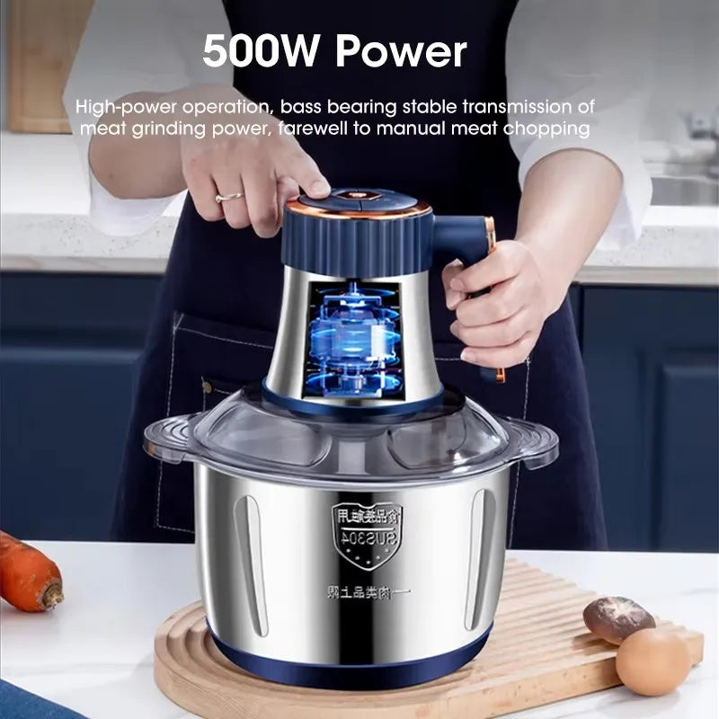 Electric Meat Grinder – 304 Stainless Steel Food Processor, Multifunctional Slicer, Mincer & Baby Food Processor