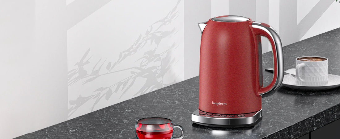Electric Tea Kettle with Temperature Control – 5 Presets & Keep Warm Function, Red