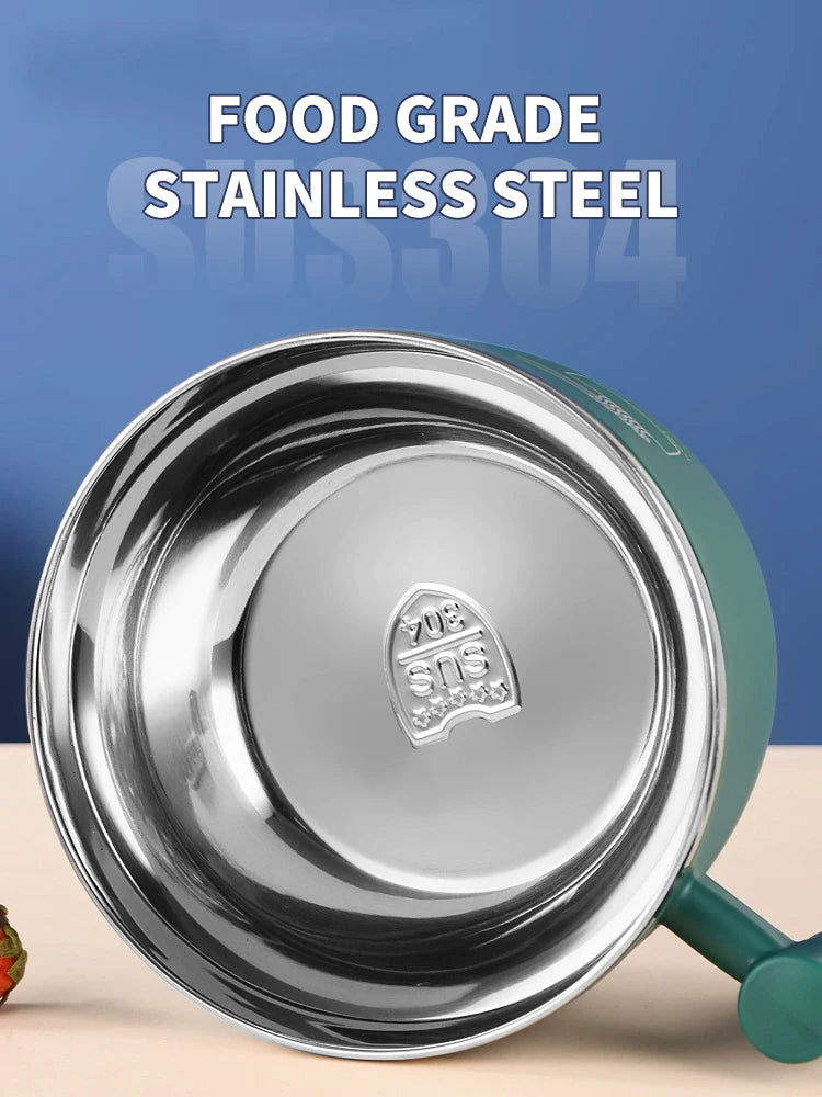 Stainless Steel Bowl with Lid – Sealed, Portable Drain Bowl for Instant Noodles