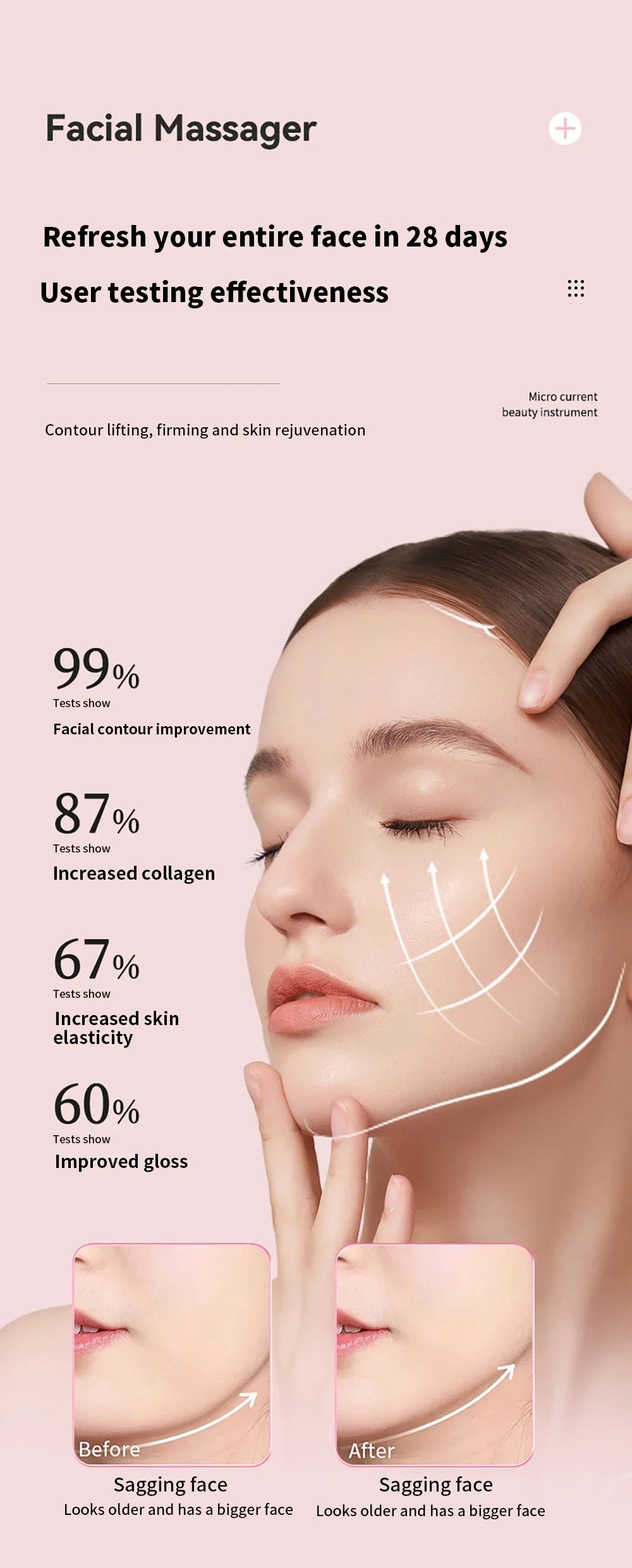 Mini Microcurrent Face Lifting Device – EMS Firming & Contouring Tool