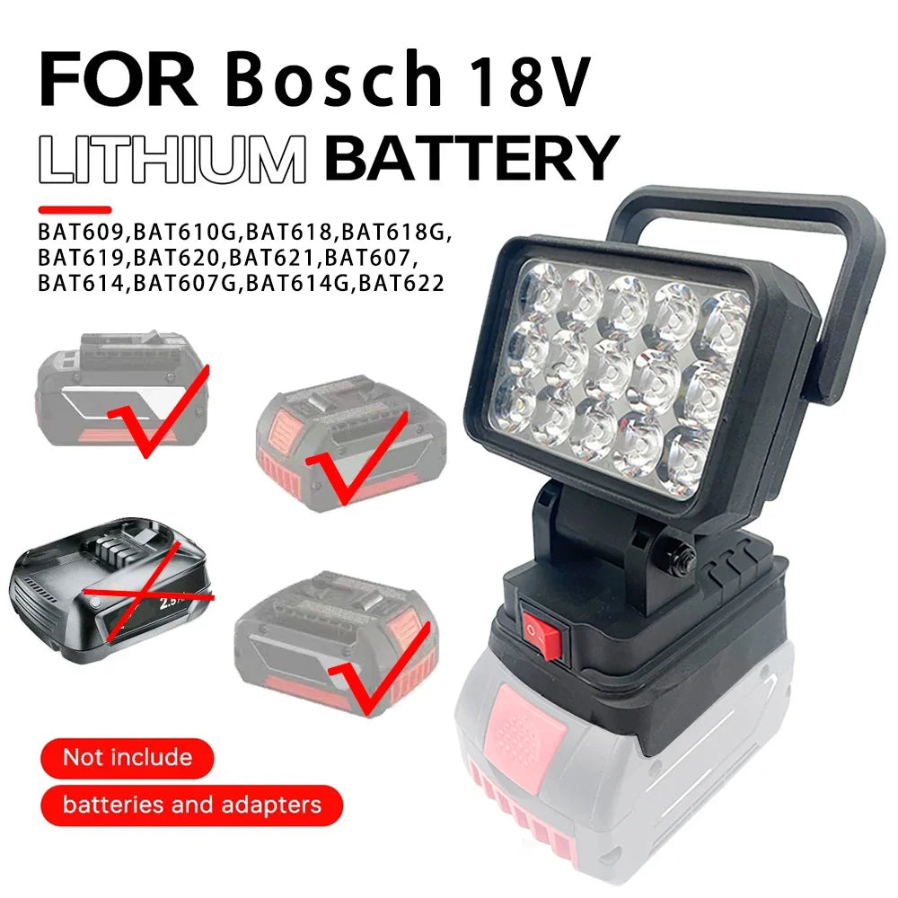 15-Bead LED Work Light – Portable Spotlight for 18V Li-ion Tool Batteries