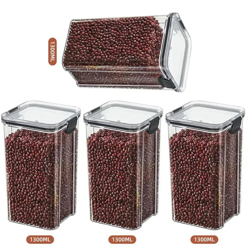 460-1800ML Set Kitchen Stackable Sealed Jars – Plastic Food Storage Box, Multigrain Tank Bottle, Dried Fruit & Tea Storage Containers