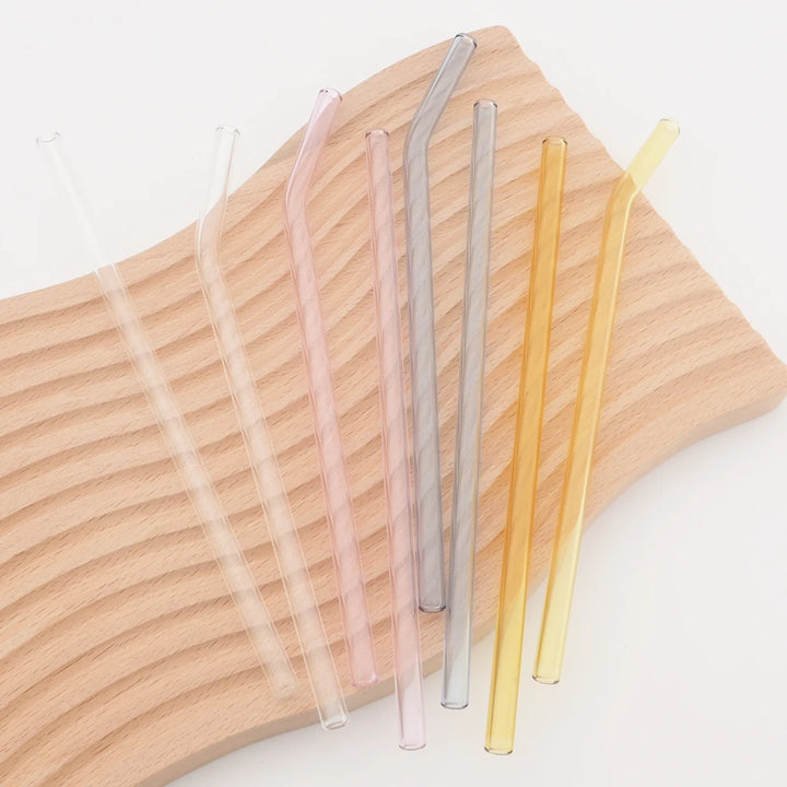 Colorful High Borosilicate Glass Straw – Eco-Friendly Reusable Drinking Straw for Cocktails, Smoothies, and More