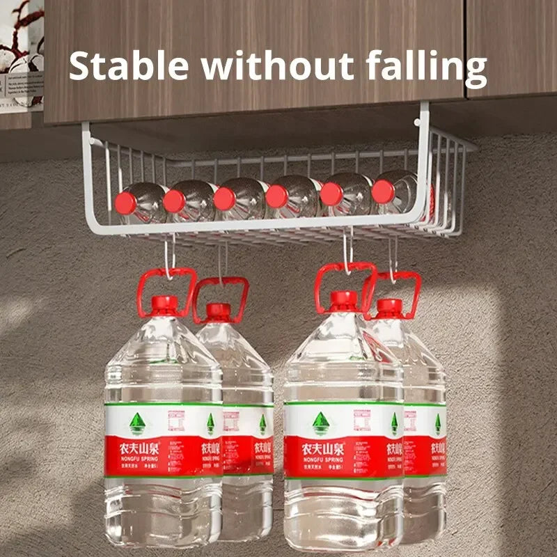 Iron Hanging Storage Basket – Under Cabinet or Wall Mount
